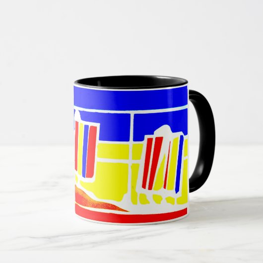 海岸のDeckchairsのマグ マグカップ (正面右)