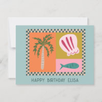 海岸のHAPPY BIRTHDAY 現代風 かわいい オーダーメイド ネーム