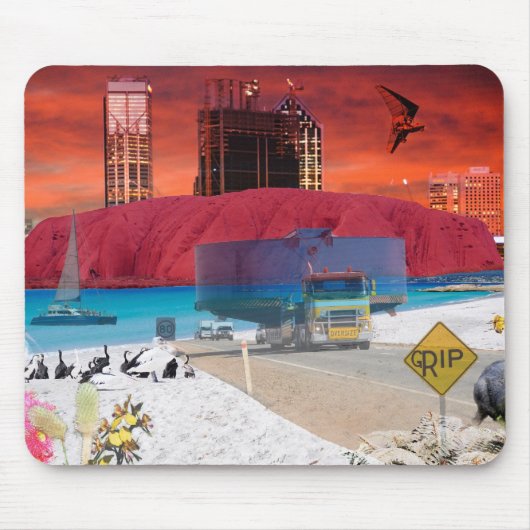 海岸へのOZ Uluruの反射 マウスパッド (正面)