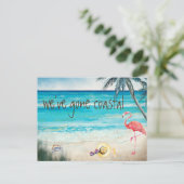 海岸へ移住のお知らせ ビーチ 案内ポストカード (スタンド正面)