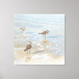 海岸アート シギがいるビーチ キャンバスプリント
