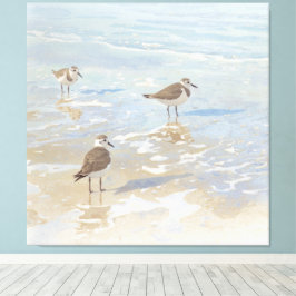 海岸アート シギがいるビーチ キャンバスプリント