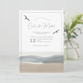 海岸ウェディングの招待状 招待状 (スタンド正面)