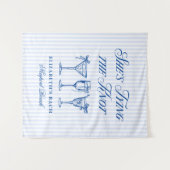 海岸エレガント 手描きデザイン タペストリー (正面(横))