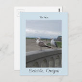 海岸オレゴンビーチのプロムの2羽のカモメ ポストカード (正面/裏面)