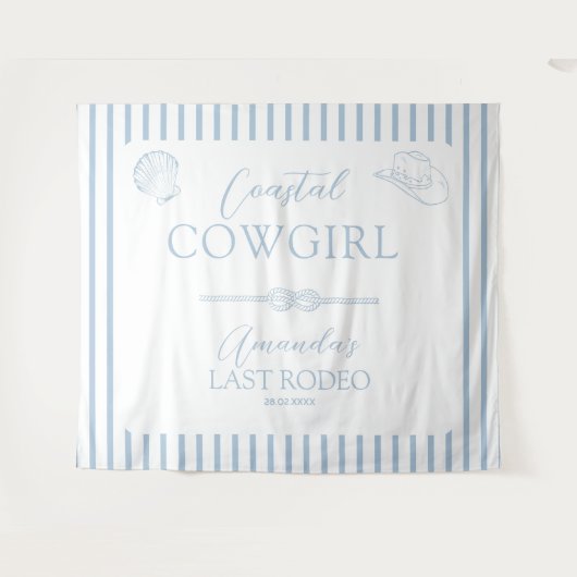 海岸カウガールハット ウェスタン独身最後のパーティー タペストリー (正面(横))