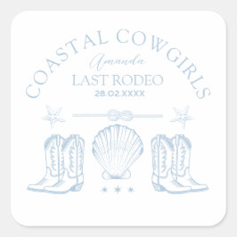 海岸カウガールブーツ ウェスタン独身最後のパーティー スクエアシール