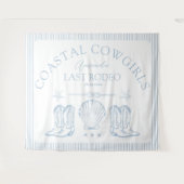 海岸カウガールブーツ ウェスタン バチェロレッテパーティー タペストリー (正面(横))