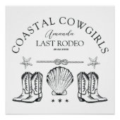 海岸カウガールブーツ ウェスタン バチェロレッテパーティー ポスター (正面)