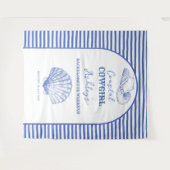 海岸カウガール独身パーティーの装飾がプリントされた タペストリー (正面(横))