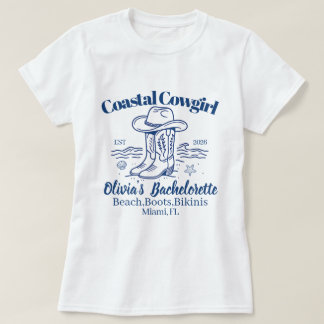 海岸カウガール独身パーティー クラブTシャツ Tシャツ