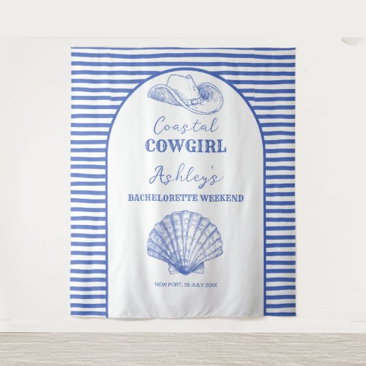 海岸カウガール独身最後の週末デコレーション印刷 タペストリー (正面)