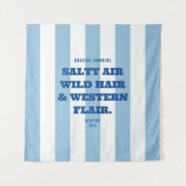 海岸カウガール ウエスタン フレア ブルー カバナ ストライプ タペストリー