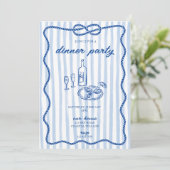 海岸カジュアルディナーパーティーの招待状 招待状 (スタンド正面)