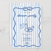海岸カジュアルディナーパーティーの招待状 招待状 (正面/裏面)