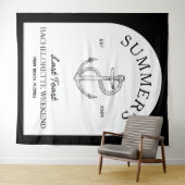 海岸クラシック モダン エレガント ブラック ブライズゲットウェ タペストリー (インサイチュ(横))