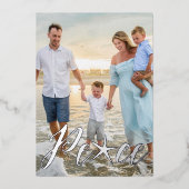 海岸シンプルホリデー写真フォイルカード 箔シーズンカード (正面)