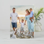 海岸シンプルホリデー写真フォイルカード 箔シーズンカード (立ち正面)