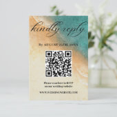 海岸トロピカルビーチウェディングの出欠確認カード エンクロージャーカード (スタンド正面)