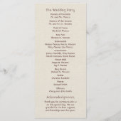 海岸ビーチ結婚式プログラム プログラム (裏面)