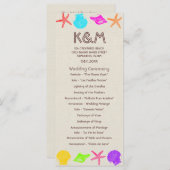 海岸ビーチ結婚式プログラム プログラム (正面/裏面)