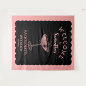 海岸ピンクの独身最後のパーティー背景コックテイル タペストリー (正面(横))