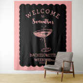 海岸ピンクの独身最後のパーティー背景コックテイル タペストリー (インサイチュ)