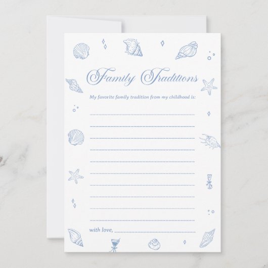 海岸ベビーシャワーファミリー伝統ゲームカード 招待状 (正面)