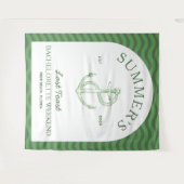 海岸モダン トロピカル グリーン レトロ バチェロレッテ タペストリー (正面(横))