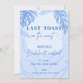 海岸上の最後のトースト青バチェロレッテ 招待状 (正面)