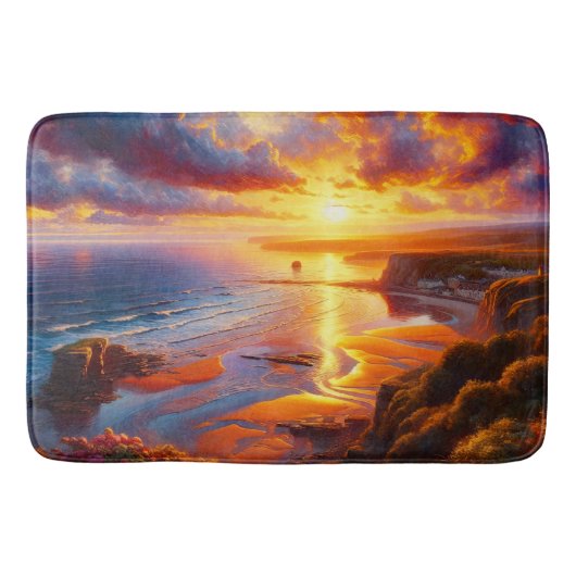 海岸上空の火災 バスマット (正面)