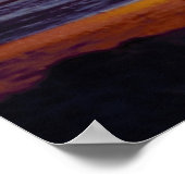 海岸写真の美しい日の出 ポスター (角)