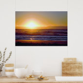 海岸写真の美しい日の出 ポスター (キッチン)