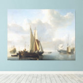 海岸前のヴィレム・ヴァン・ド・ヴェルデ号(II) キャンバスプリント (インサイチュ (ウッドフロア))