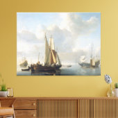 海岸前のヴィレム・ヴァン・ド・ヴェルデ号(II) キャンバスプリント (インサイチュ (リビング))