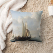 海岸前のヴィレム・ヴァン・ド・ヴェルデ号(II) クッション (ブランケット)