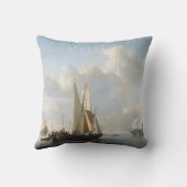 海岸前のヴィレム・ヴァン・ド・ヴェルデ号(II) クッション (裏面)