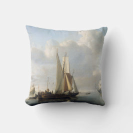 海岸前のヴィレム・ヴァン・ド・ヴェルデ号(II) クッション
