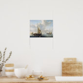 海岸前のヴィレム・ヴァン・ド・ヴェルデ号(II) ポスター (キッチン)