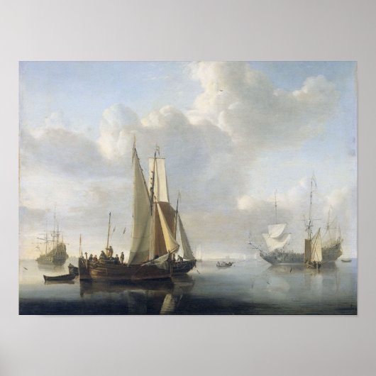 海岸前のヴィレム・ヴァン・ド・ヴェルデ号(II) ポスター (正面)