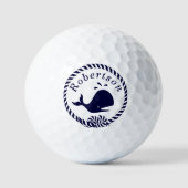 海岸名航海の鯨ネイビーブルーゴルフボール ゴルフボール (正面)