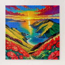 海岸夕日の輝き ジグソーパズル