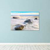 海岸岩に砕ける波 キャンバスプリント (インサイチュ (ウッドフロア))