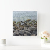 海岸岩 スクエア壁時計 (ホーム)