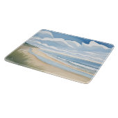 海岸散歩 | 海の水彩画 カッティングボード (角)
