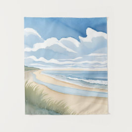 海岸散歩 | 海の水彩画 タペストリー