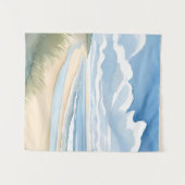 海岸散歩 | 海の水彩画 タペストリー (正面(横))