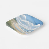 海岸散歩 | 海の水彩画 ペーパープレート (傾斜あり)