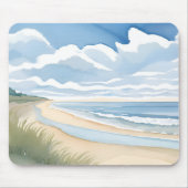 海岸散歩 | 海の水彩画 マウスパッド (正面)