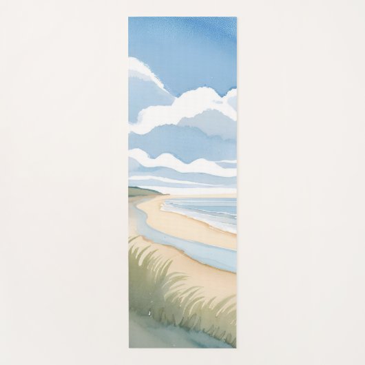 海岸散歩 | 海の水彩画 ヨガマット (正面)